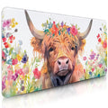 Gaming Mouse Pad, Highland Cow Mousepad Large, Big Desk Accessories Mat with Non-Slip Rubber Base Stitched Edges, Gifts for High