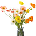 6 Pcs Silk Artificial Poppy Faux Poppy Spring Flowers for Home Kitchen Wedding Decorations Floral Arrangement Table Centerpieces