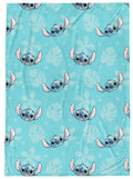 Disney Lilo & Stitch Plush Throw Blanket - Measures 46 X 60 Inches - Kids Super Soft Fleece Floral Bedding