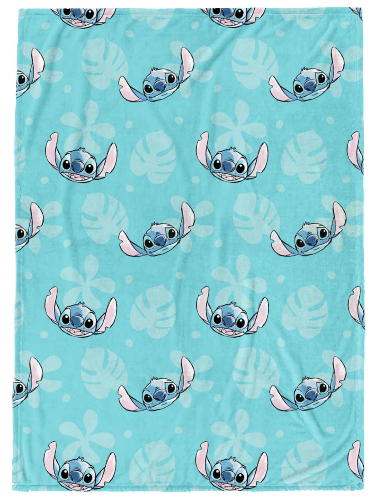 Disney Lilo & Stitch Plush Throw Blanket - Measures 46 X 60 Inches - Kids Super Soft Fleece Floral Bedding