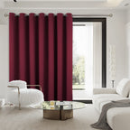 Bgment Christmas Room Divider Curtain 96 Inch Long For Sliding Glass Door, Wide Room Darkening Curtain For Living Room, Blackout Thermal Doorways Curtain For Bedroom, Burgundy, 1 Panel, 100 W X 96 L