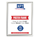 M&T Displays Silver 17x22 Poster Frame 1 inch Aluminum Profile Front Loading Wall Mounting Snap Frame Display for Picture, Docum