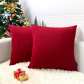 Booque Valley Throw Pillow Covers, Pack Of 2 Super Soft Elegant Modern Embossed Patterned Red Cushion Covers Decorative Stretchy