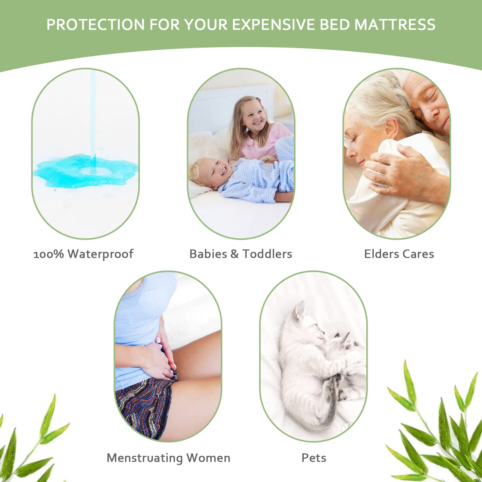 King Mattress Protector, Skin Friendly And Breathable King Size Mattress Cover, Viscose Made From Bamboo Cooling Jersey Mattress Pad With 18' Deep Pocket