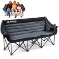Huskfirm 3 Person Camping Chairs Folding Double Camping Chair Portable Oversized Loveseat Padded Camp Chair Heavy Duty Camping C