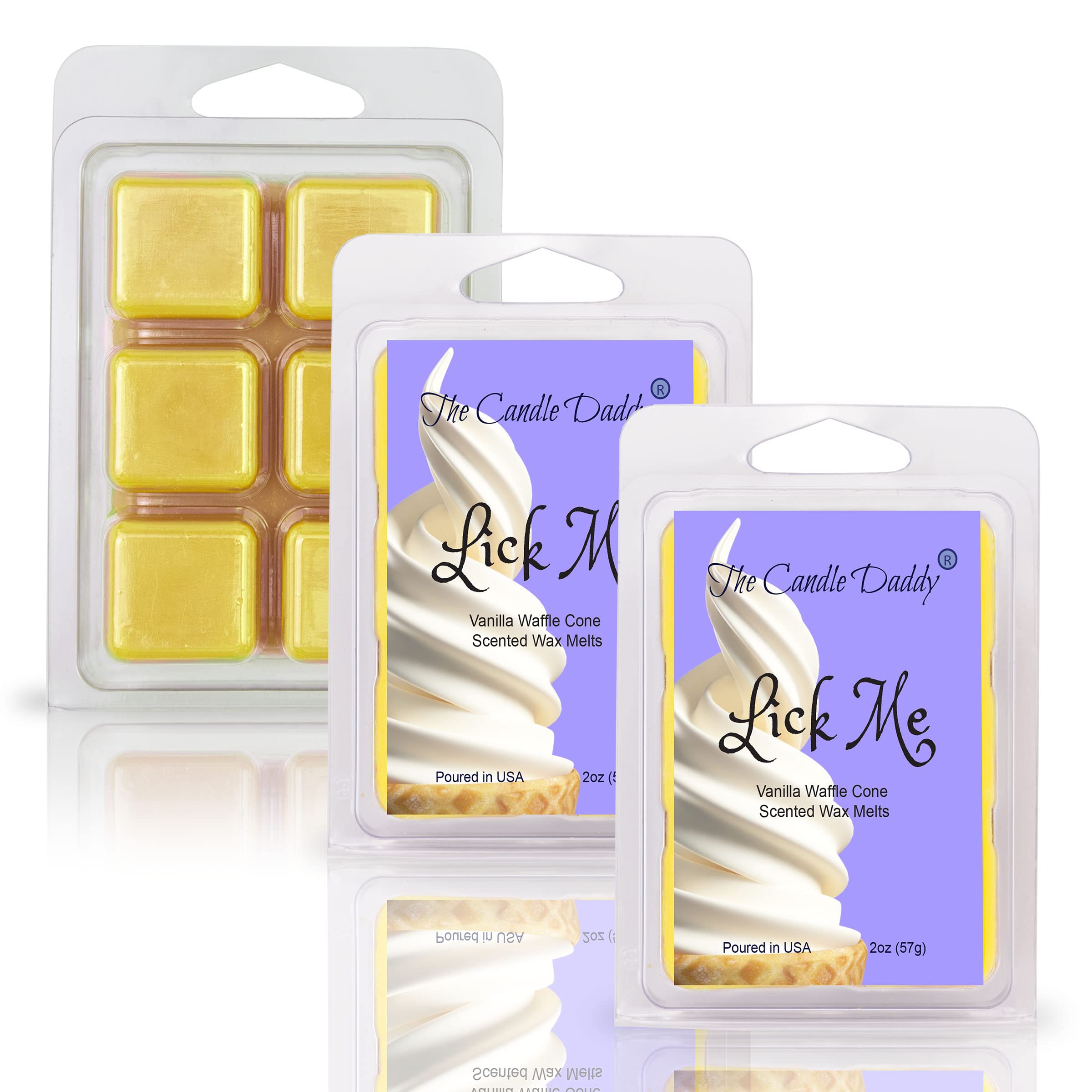 The Candle Daddy Lick Me - Vanilla Waffle Cone Ice Cream Scented Wax Melt - 1 Pack - 2 Ounces - 6 Cubes