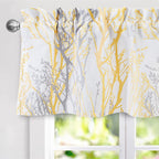 Driftaway Tree Branch Abstract Ink Printing Lined Thermal Insulated Window Curtain Valance Rod Pocket 52 Inch By 14 Inch Plus 2