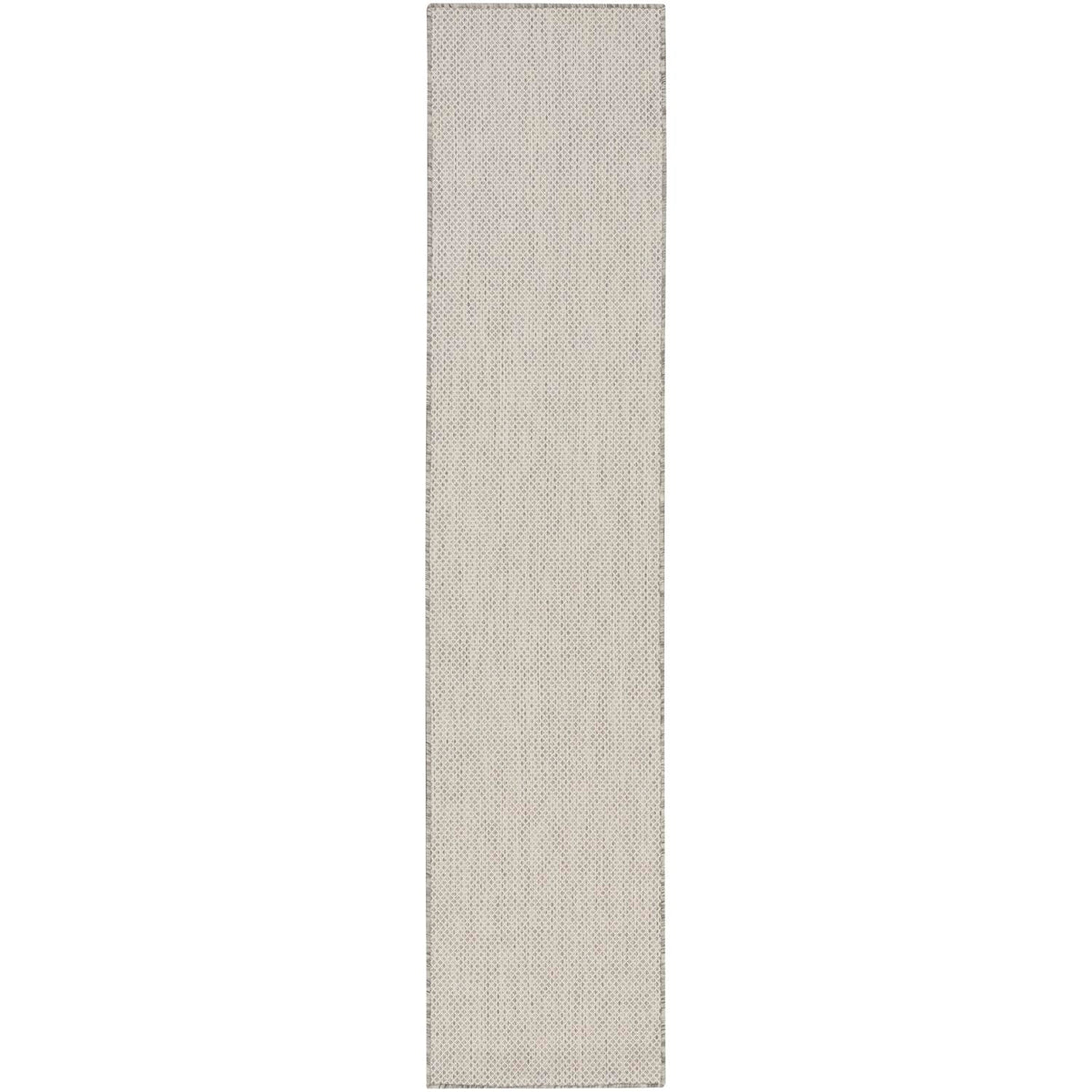 Nourison Courtyard Indoor/Outdoor Ivory/Silver 2'2' X 10' Area Rug, Easy Cleaning, Non Shedding, Bed Room, Living Room, Dining