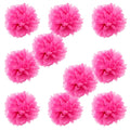 WYZworks Set of 10 - Fuchsia 12 - (10 Pack) Tissue Pom Poms Flower Party Decorations for Weddings, Birthday, Halloween, Bridal, 