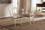 Baxton Studio Napoleon French Country Cottage Wood Dining Chair Cherry Brown/Cream/French Country Cottage
