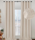 100% Blackout Curtains 84 Inches Long,Linen Blackout Curtains 84 Inch Length 2 Panels Set,Thermal Insulated Full Light Blackout