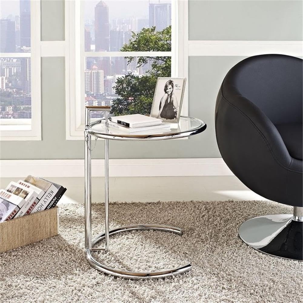 Modway Eileen Chrome Stainless Steel Side End Table