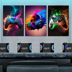 Bgfce Gaming Room Decor Wall Art, Video Gaming Theme Decor Gaming Room Wall Art, Gaming Canvas Posters For Teen Boys Room Framed