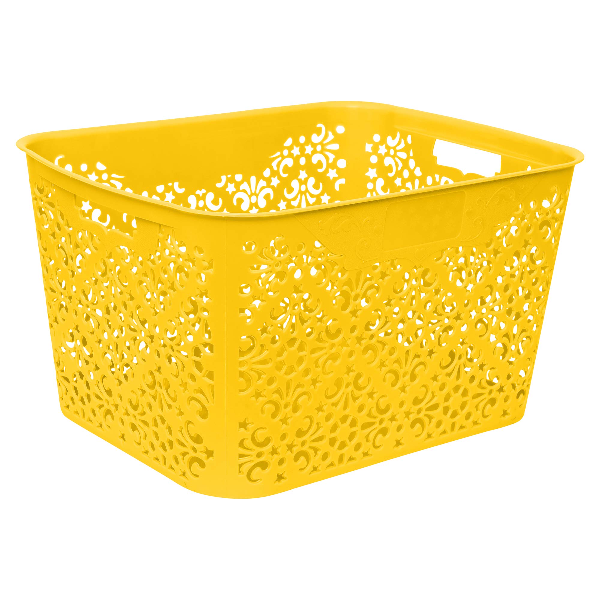 Cutting Edge Plastic Turkish Storage Basket, Large, Yellow (Set Of 1)