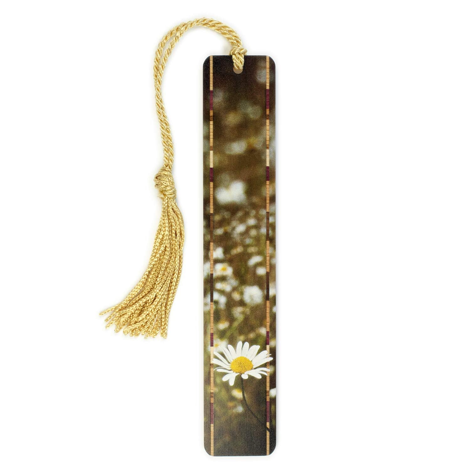 Daisy Wildflowers Color Photograph By Mike Decesare, Wooden Bookmark With Tassel- Made In Usa - Search B07Qgh8Dp9 For Personaliz