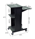 LUXOR PS4000 40" Mobile Presenters Station, with Four Rolling Casters with Two Locking Brakes, for Office and Classroom Presentation Needs