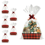 Basket For Gifts Empty, 5 PCS Sturdy Diy Bulk Gift Basket Kraft Market Tray Cardboard Basket With Handles, Gift Basket Kit Suppl