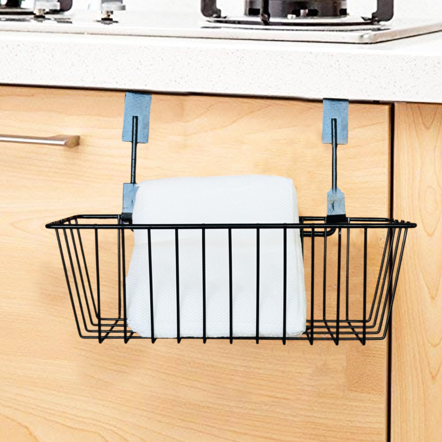 Go Hooked Hanging Storage Basket Cabinet Door Organiser Over Door Kitchen Cabinet Storage Basket Rack Holder Hanging Organiser S