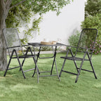 vidaXL Patio Table with Industrial Style - Square, Expanded Metal Mesh Material, Anthracite Color - 23.6"x23.6"x28.3" Dimensions - Assembly Required