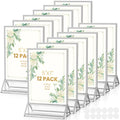 Yoaeaily 5X7 Sliver Frames Acrylic Sign Holder Double-Sided Silver Picture Frame 5X7 For Menu Holder Wedding Table Number Holder