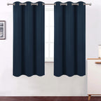 Lemomo Navy Blue Curtains 63 Inch Length 100% Blackout Curtains 2 Panels With Black Liner/Double Layer Full Room Darkening Bedro