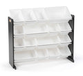 Humble Crew Supersized Toy Storage Organizer with 16 Removable Bins, Black/White - Large Toy Storage for Toddlers Ideal for Kids