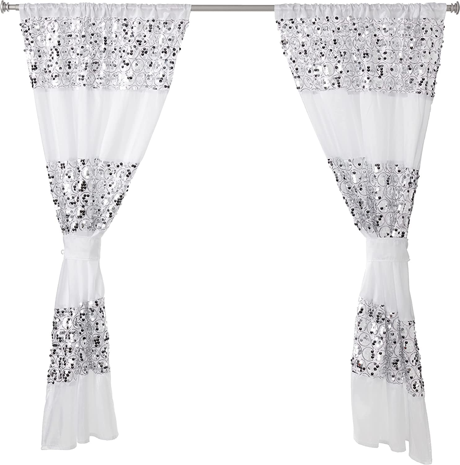 Zahari Home Sinatra Window Curtain Stylish Bathroom Window Curtain,36'' x 54'' Each, Set of 2, White