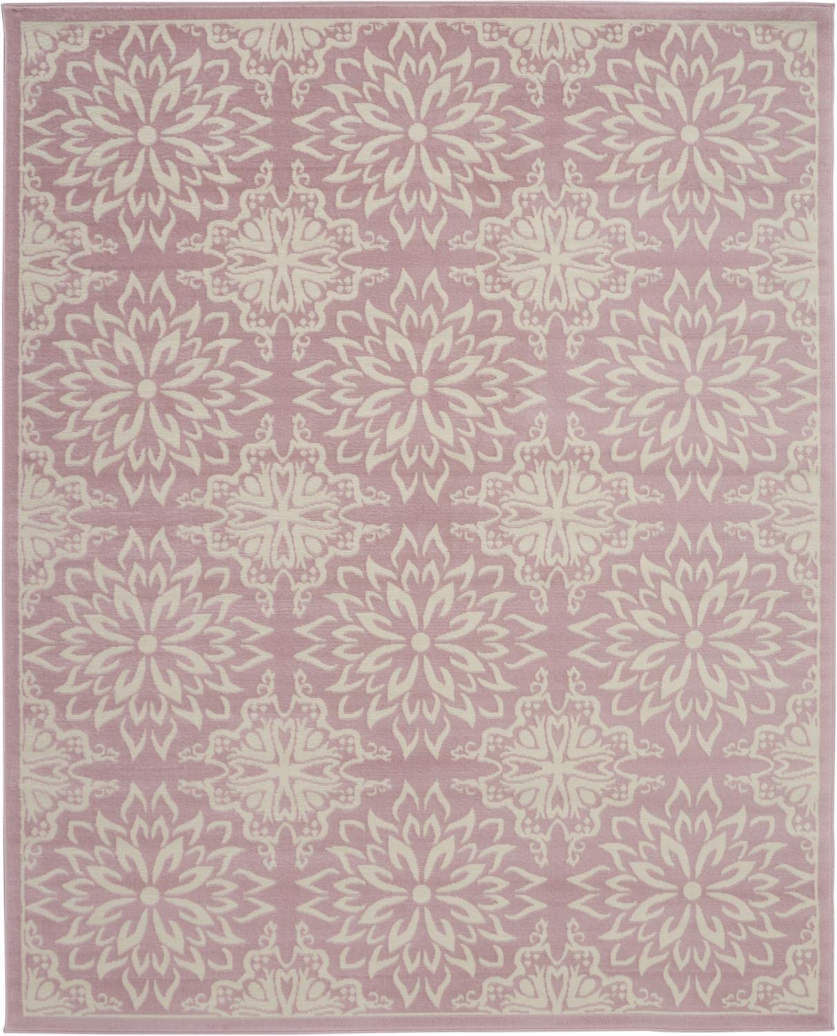 Nourison Jubilant Floral Ivory/Pink 86 x 12 Area-Rug, Easy-Cleaning, Non Shedding, Bed Room, Living Room, Dining Room, Kitch
