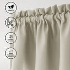 Hiasan Valance Curtains For Kitchen Blackout Thermal Insulated Solid Window Curtain Valance, Light Beige, 42 X 18 Inches, 1 Panel