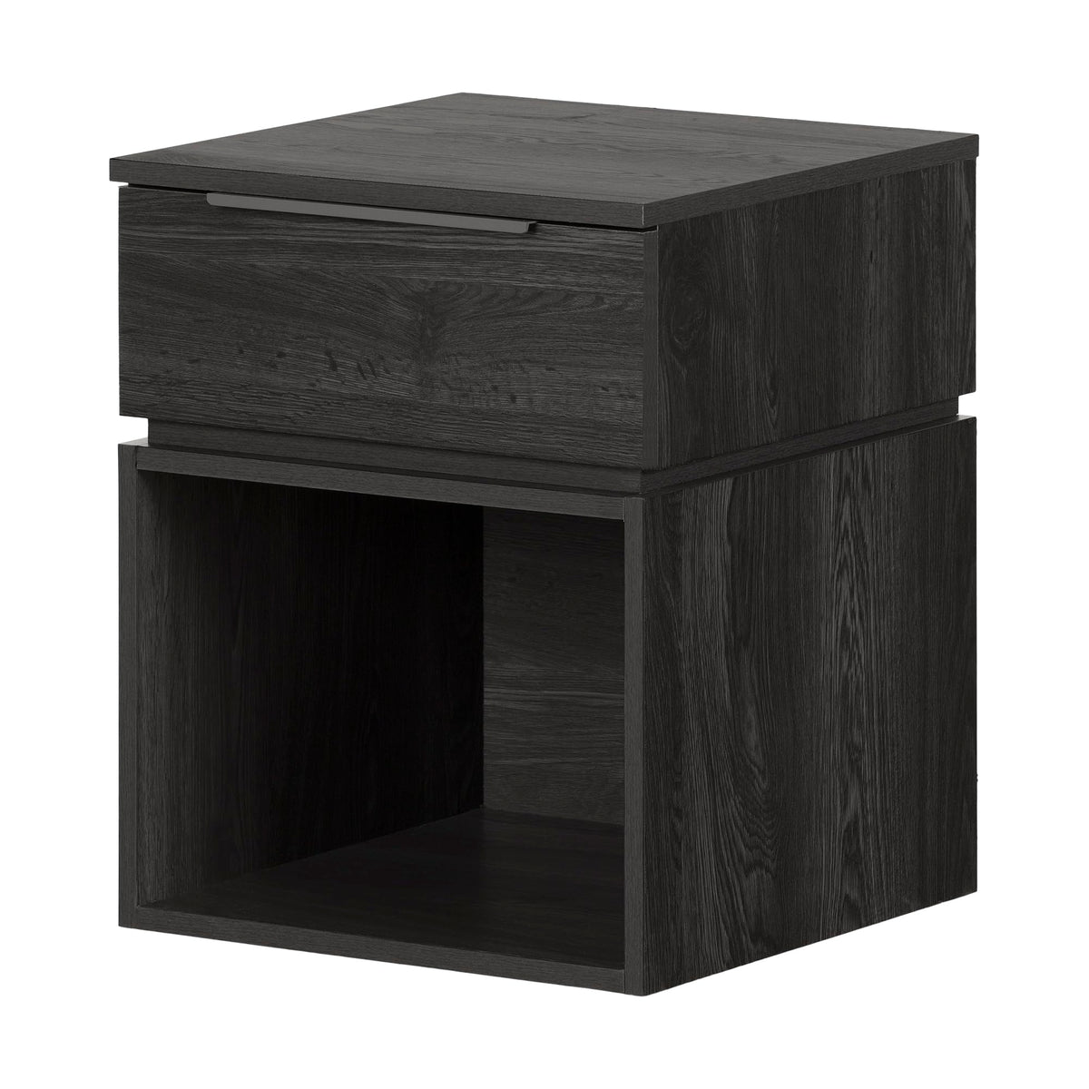 South Shore Hourra 1-Drawer Nightstand, Gray Oak