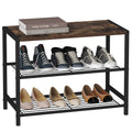HOMEFORT 3-Tier Shoe Rack, Shoe Storage Shelf, Industrial Shoe Tower, Narrow Shoe Organizer for Closet Entryway, Small Shoe Rack