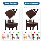 Genina Waterproof Seat Covers For Dining Room Chair Covers Waterproof Dining Chair Covers (2 Pcs-Rear-Gapped, Chocolate)