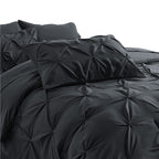Bedsure Black Comforter Set Queen - Bed In A Bag Queen 7 Pieces, Pintuck Bedding Sets Black Bed Set With Comforter, Sheets, Pill