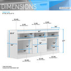White Tv Stand For 65 Inch Tv, Entertainment Center With Storage For Living Room Or Bedroom With Cabinet And Storage, Television Stand Fits Screens Up To 65&Quot; When Measured Diagonally