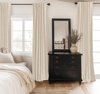Inovaday 100% Blackout Cream Curtains For Bedroom, Thermal Insulated Linen Blackout Curtains 63 Inch Length 2 Panels Set, Back T