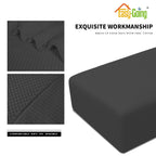 Easy-Going Stretch Ottoman Cover Folding Storage Stool Furniture Protector Soft Rectangle Slipcover With Elastic Bottom (Xx-Large,Dark Gray)