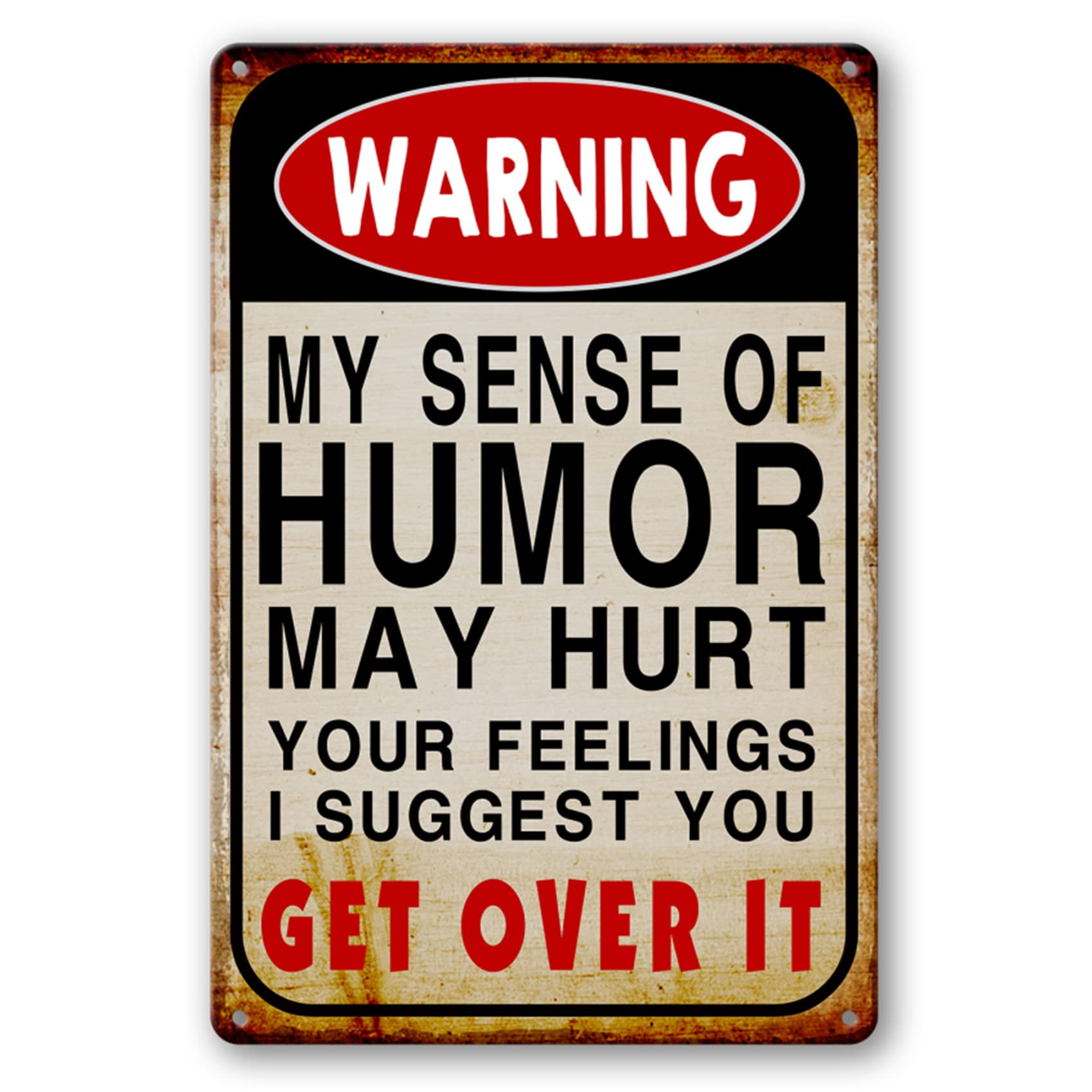 Funny Yard Sign Metal Tin Garage Signs Man Cave Accessories Bar Pool Signs And Decor Outdoor Decorations Warning My Sense Of Hum