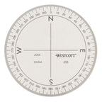 Westcott 360-Degree Protractor Compass For Drawing And Drafting, Clear, 3.5 In