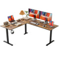 Agilestic L Shaped Standing Desk Adjustable Height, Electric Corner Standing Desk, 63 x 55 inch Sit Stand Computer Table with Sp