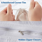 Nestl White California King Duvet Cover Sets - Soft Prewashed Cal King Duvet Cover, 3 Piece, With Zipper Closure, 1 Duvet Cover 104X98 Inches And 2 Pillow Shams