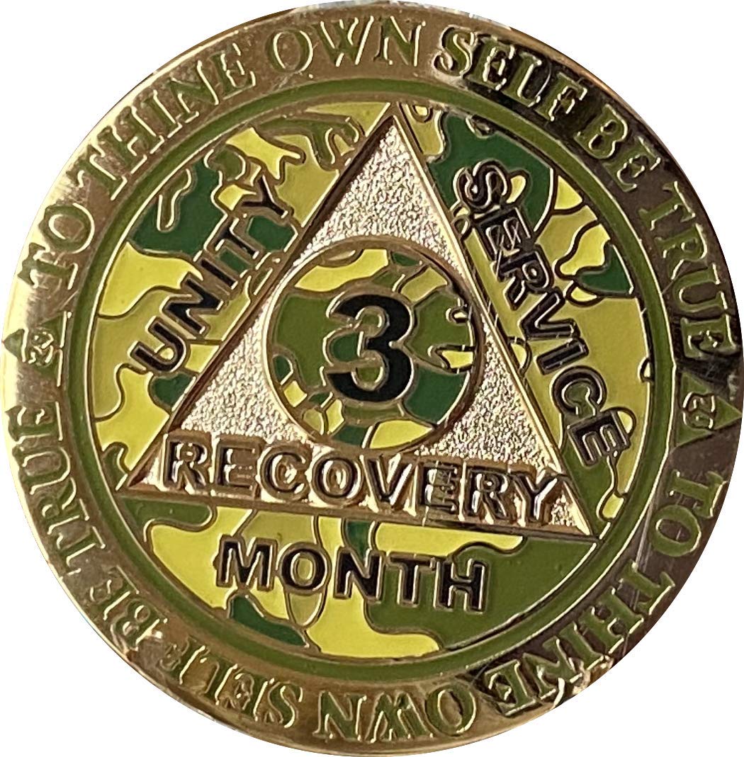 3 Month Aa Medallion Reflex Camo Gold Plated Camouflage 90 Day Color Chip