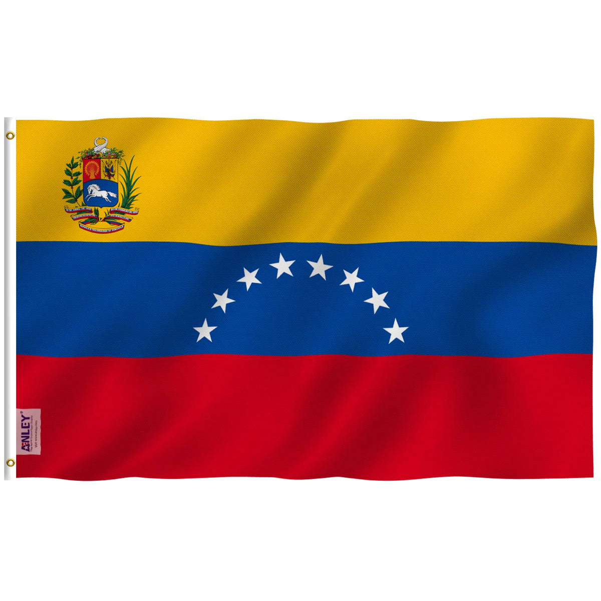 Anley Fly Breeze 3X5 Foot Venezuela 8 Stars Flag - Vivid Color And Fade Proof - Canvas Header And Double Stitched - Bolivarian R