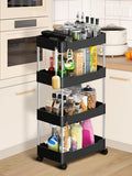 Leaffybezz Kitchen Trolley with Wheels, 4 Layer Kitchen Organizer Accessories Items & Storage Onion Potato Rack, Vegetable Baske