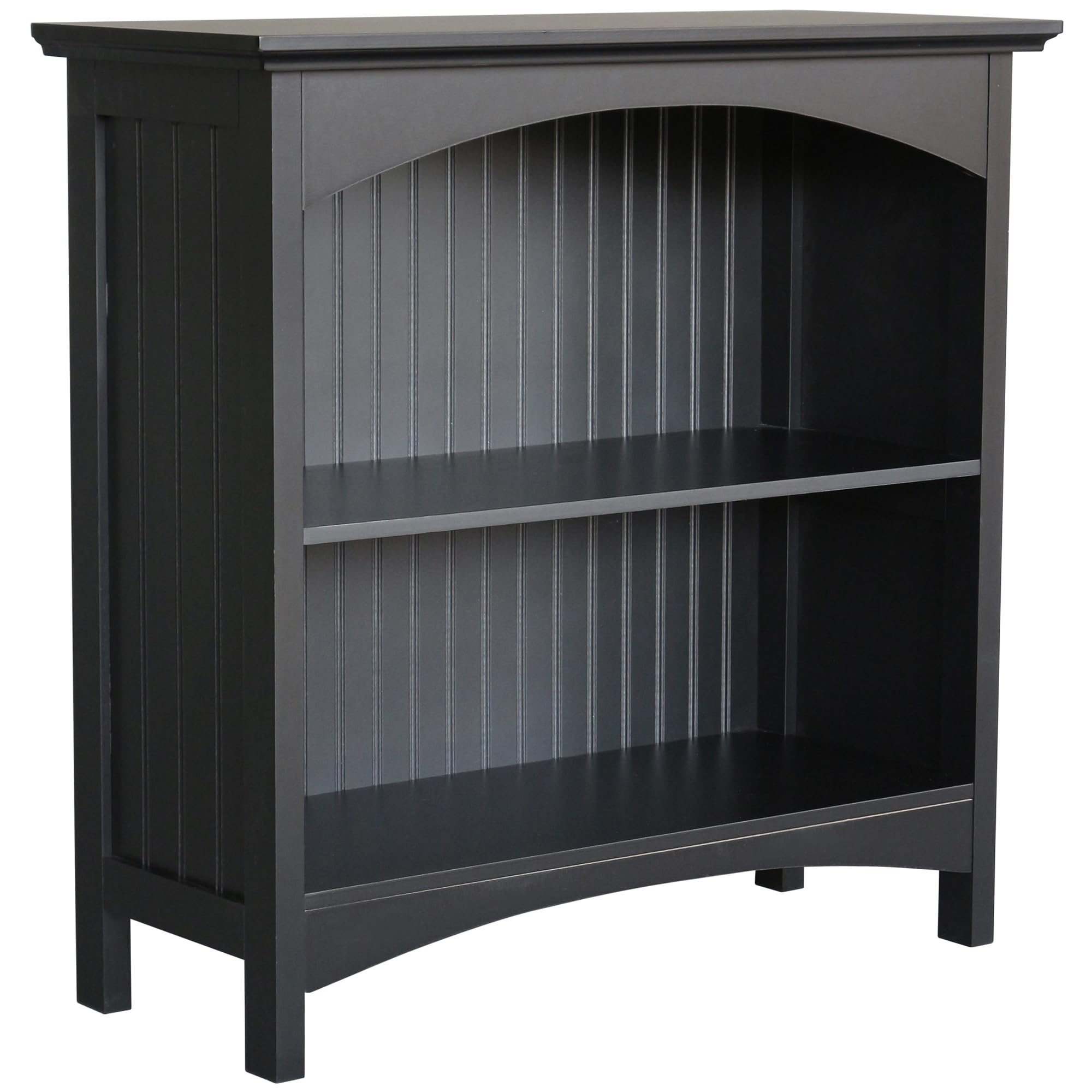Ehemco 2 Tier Bookcase With 2 Arched Supports, 29 Inches, Black