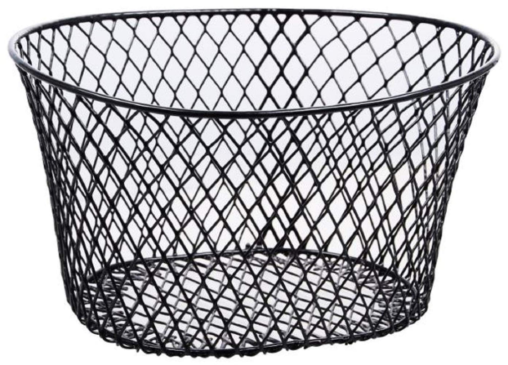 Small Metal Rectangular, Oval And Round Wire Baskets With Or Without Handles, Black And White, 4-Ct Sets (Oval Black Without Han