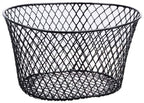 Small Metal Rectangular, Oval And Round Wire Baskets With Or Without Handles, Black And White, 4-Ct Sets (Oval Black Without Han