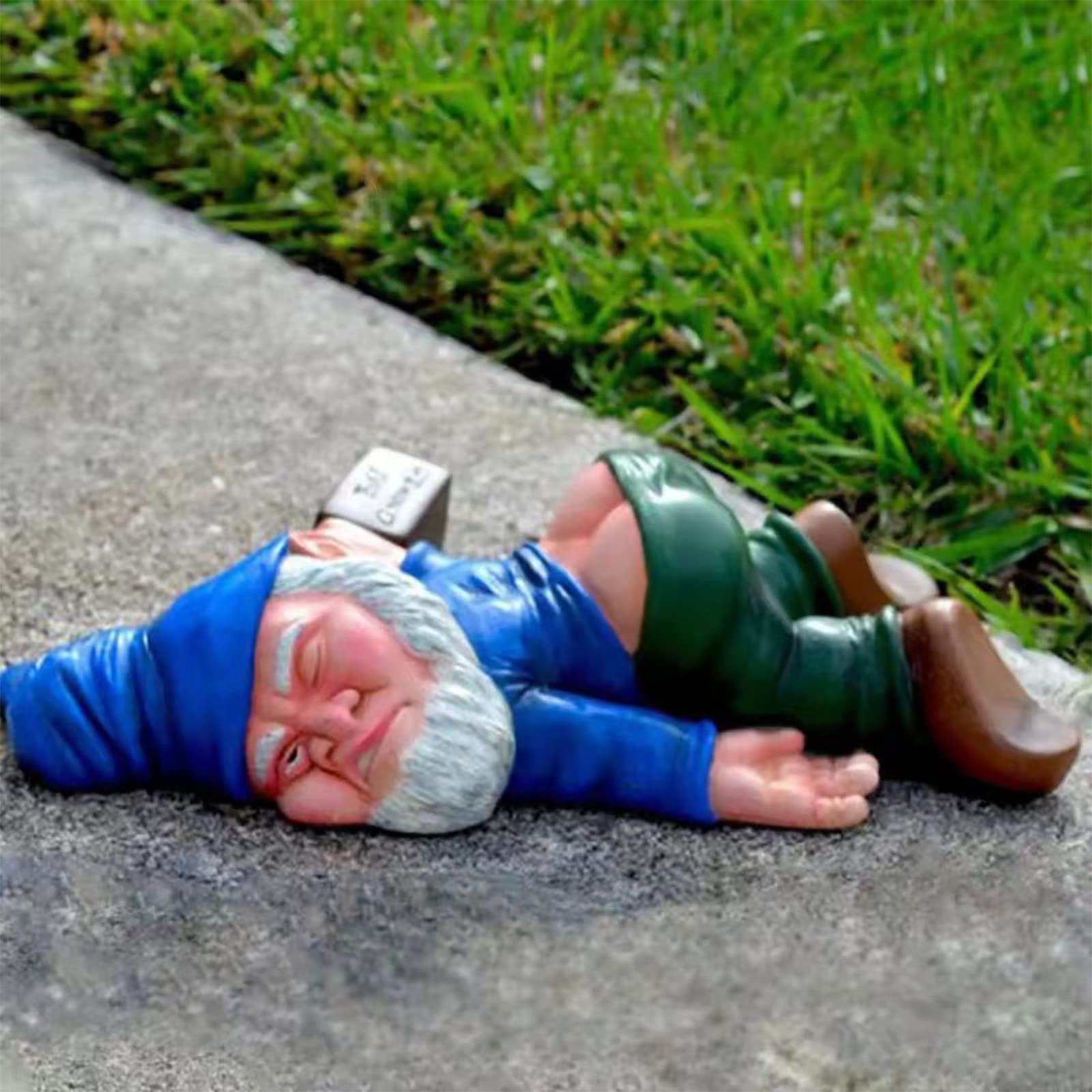 Minicar Small 6' H Gnomes Statues, Funny Dwarf Garden Yard Sculptures Lawn Ornaments Naughty Home Office Decorations, Birthday