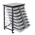 LUXOR MBS-DR-16S Mobile Bin System - Double Row Grey 20 L x 30 75 W x 37 5 H