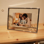 Ahago Silver Floating Frame (6''X8'', Horizontal), For Picture 5X7, 4X6, 3X5, Tabletop Shelf Photo Frame, Home Or Office Decor,