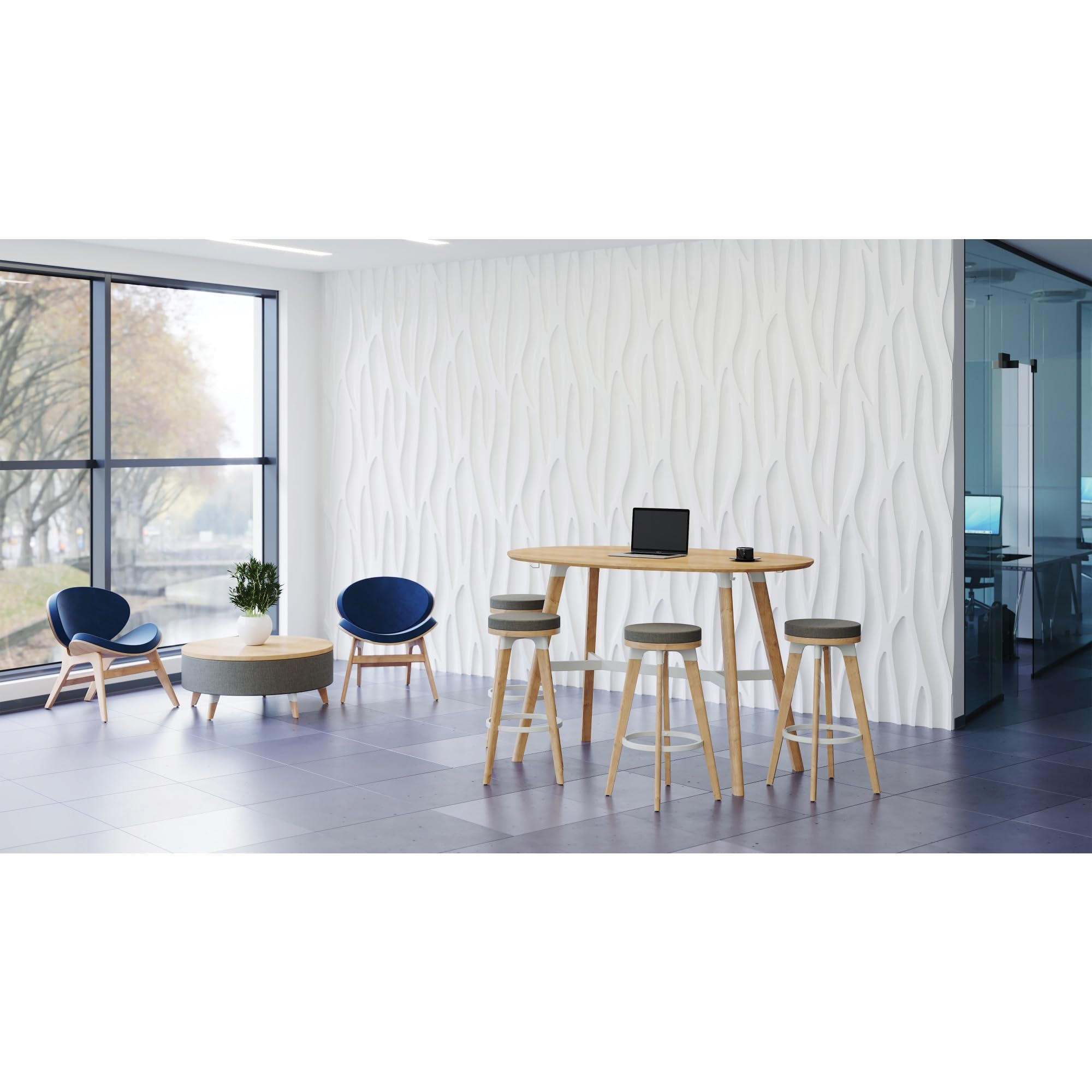 Safco Products RESI Standing Height Bistro Table, Natural, Home & Office Friendly (1721NA)